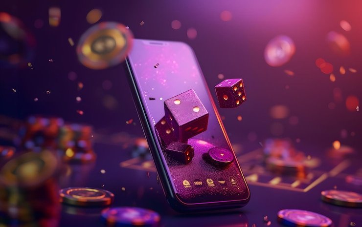 Meja permainan kasino langsung blackjack dan roulette dalam studio venus303 dengan neon pink