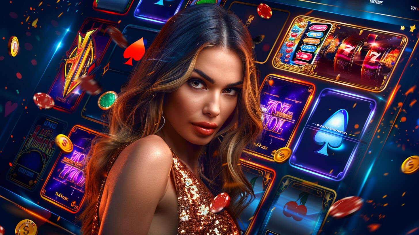 Mesin slot virtual dengan layar interaktif dan tema warna-warni yang cerah