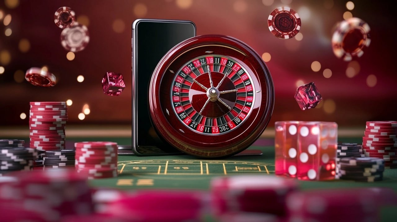 Meja permainan kartu dan roulette dalam kasino digital